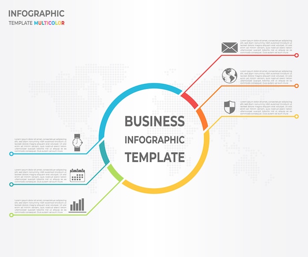 Infográfico de círculo 6 opções