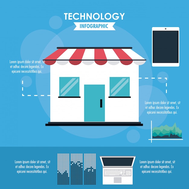 Infográfico de comércio eletrônico e compras on-line