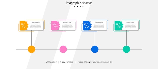 Infográfico de dados vetoriais coloridos com detalhes