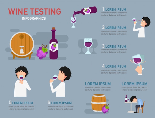 Infográfico de degustação de vinhos