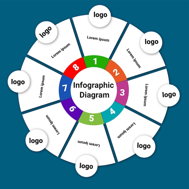 Infográfico de diagrama circular realista