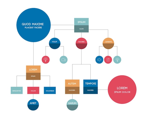 Infográfico de diagrama de esquema de modelo de fluxograma