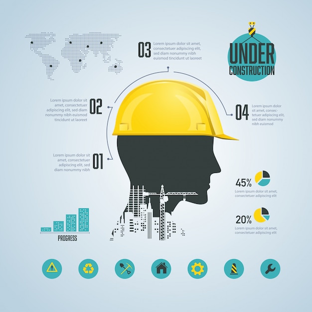 Infográfico de empresas de construção