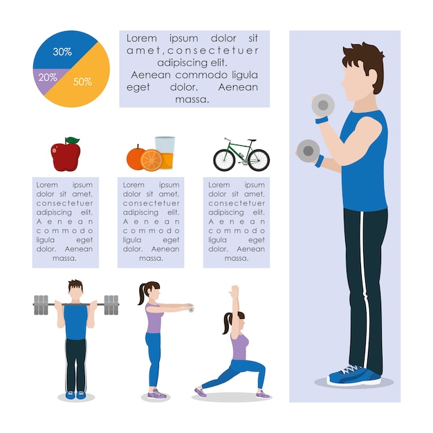 Infográfico de estilo de vida de hábitos saudáveis