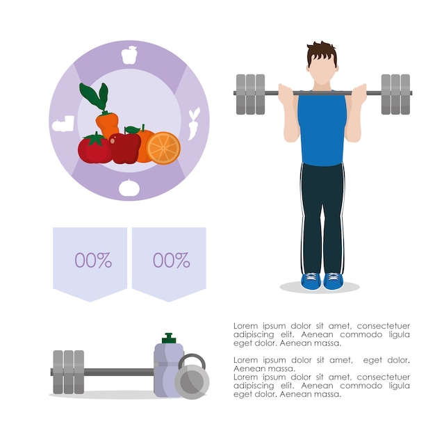 Vetor infográfico de estilo de vida de hábitos saudáveis