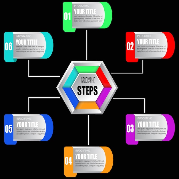 Vetor infográfico de etapas profissionais