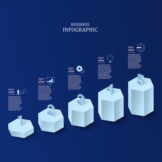 Infográfico de gráfico de barras branco