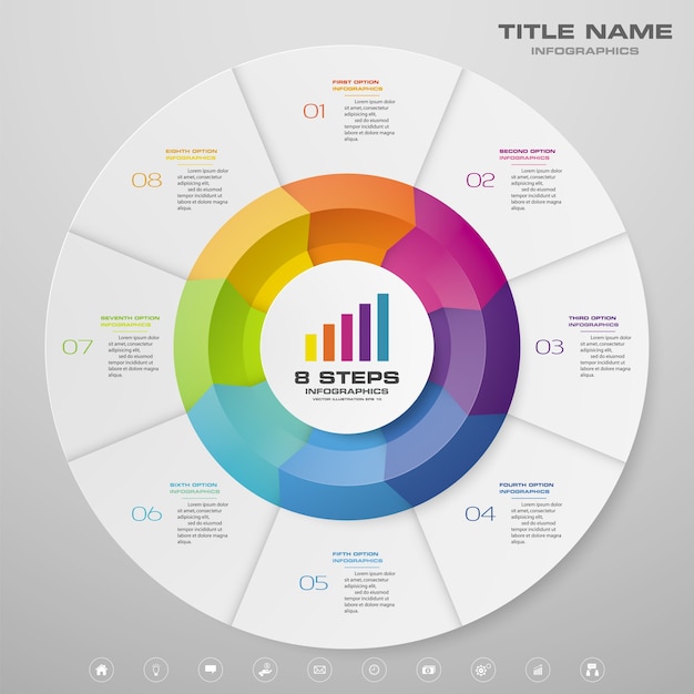 Vetor infográfico de gráfico de ciclo para apresentação de dados
