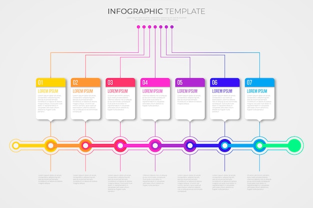 Infográfico de linha do tempo gradiente colorido