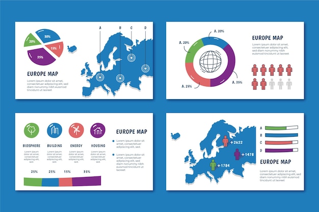 Infográfico de mapa da europa desenhado à mão