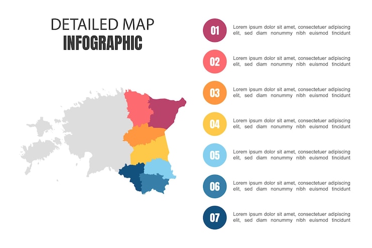 Vetor infográfico de mapa detalhado moderno da estônia