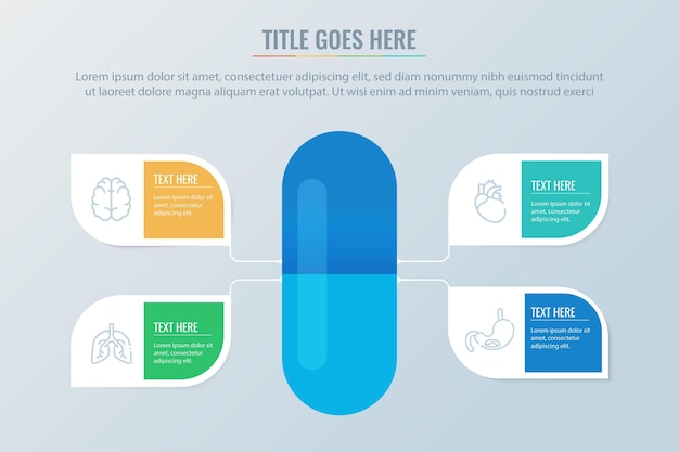 Vetor infográfico de medicamentos desenhado à mão