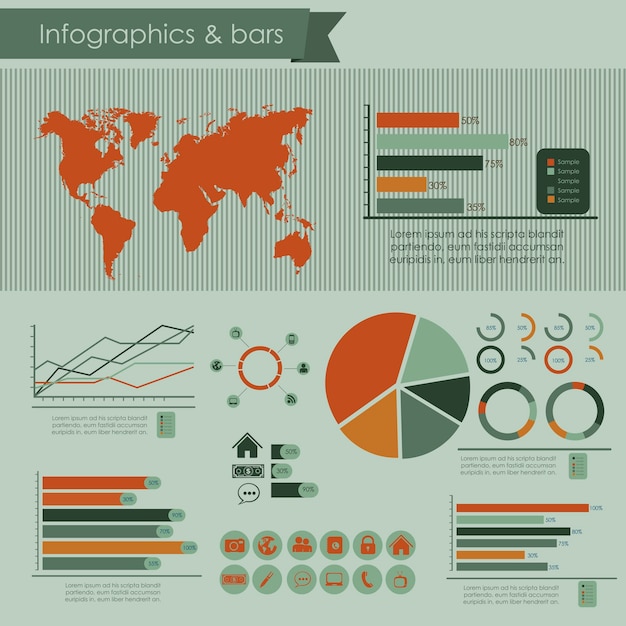 Vetor infográfico de mídia social