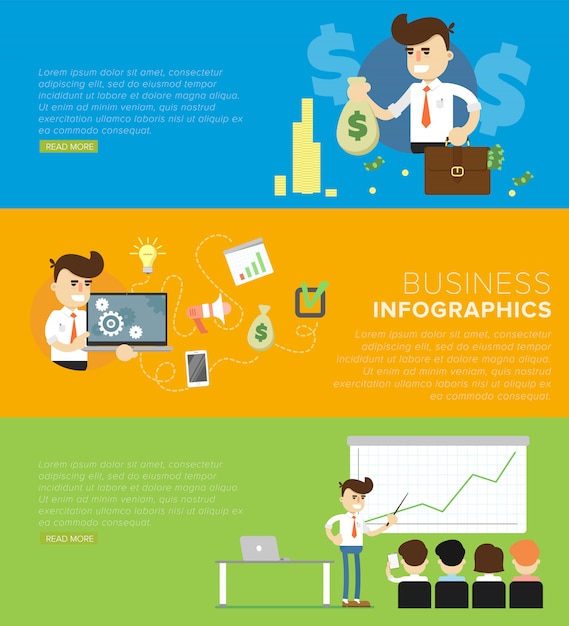 Vetor infográfico de modelo de negócios