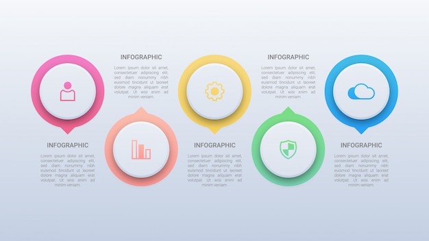 Infográfico de negócios coloridos com opções