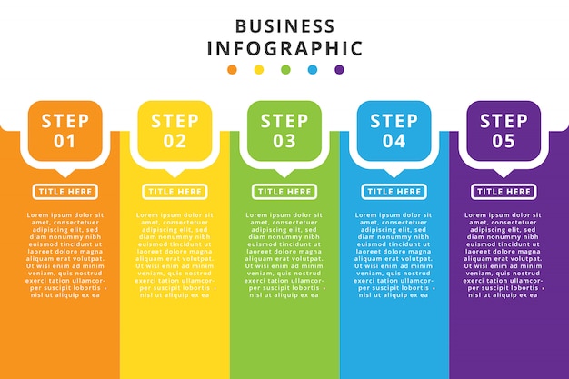 Vetor infográfico de negócios coloridos