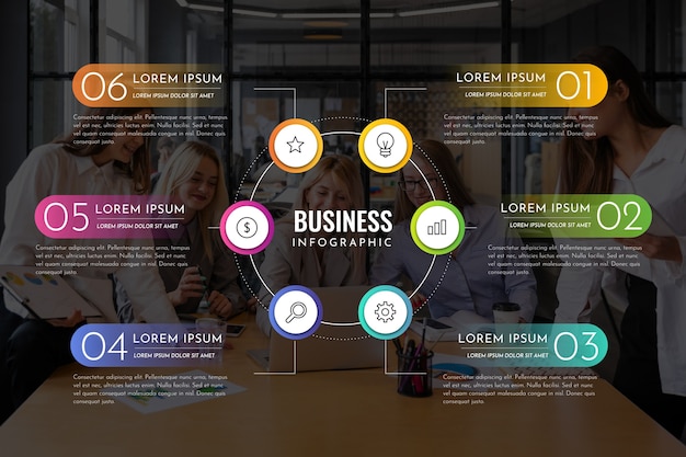 Infográfico de negócios com foto