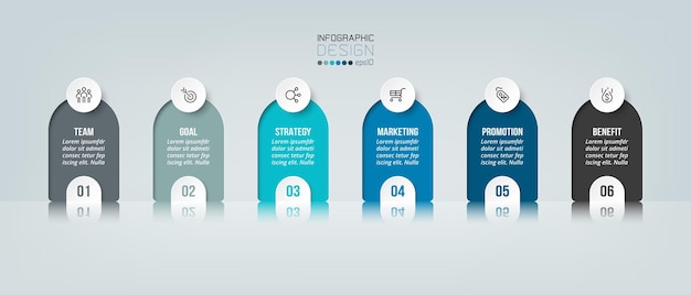 Infográfico de negócios e marketing com etapa ou opção.