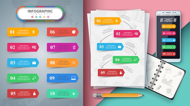 Infográfico de negócios. maquete para sua ideia.