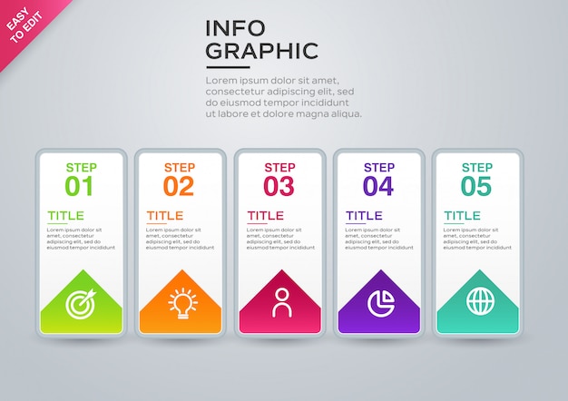 Infográfico de negócios passo