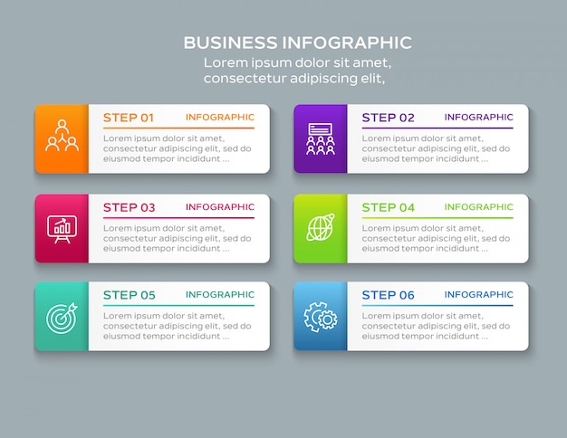 Infográfico de negócios passo