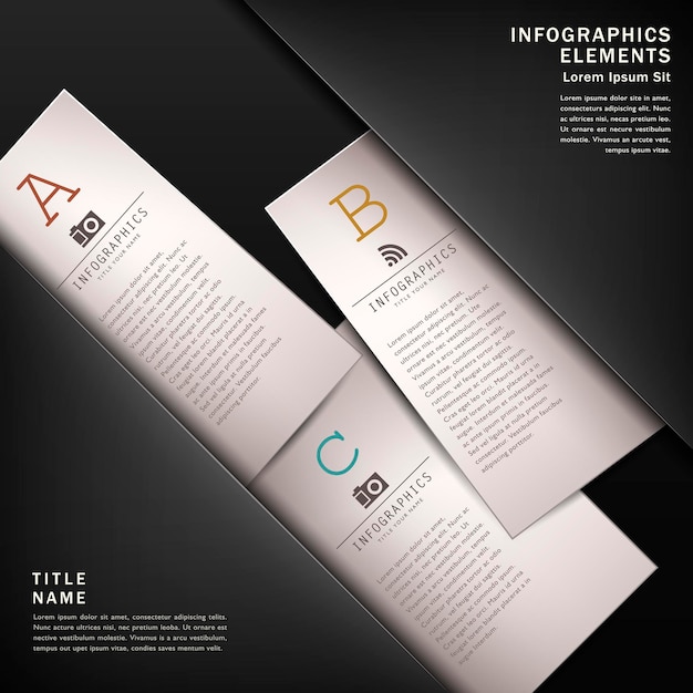 Infográfico de papel 3D abstrato clássico