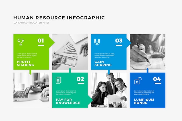 Vetor infográfico de recursos humanos