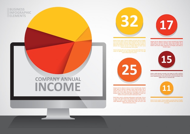 Vetor infográfico de renda anual da empresa