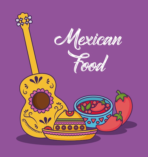 Infográfico design de comida mexicana com ícones relacionados