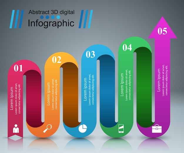 Infográfico design modelo e marketing ícones.