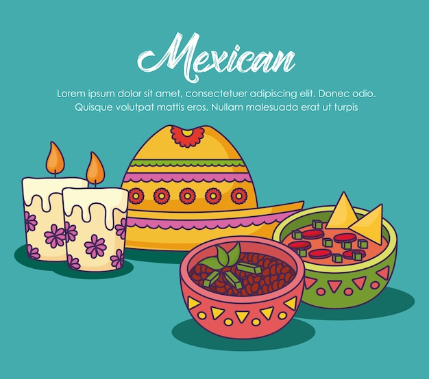 Infográfico do conceito de comida mexicana