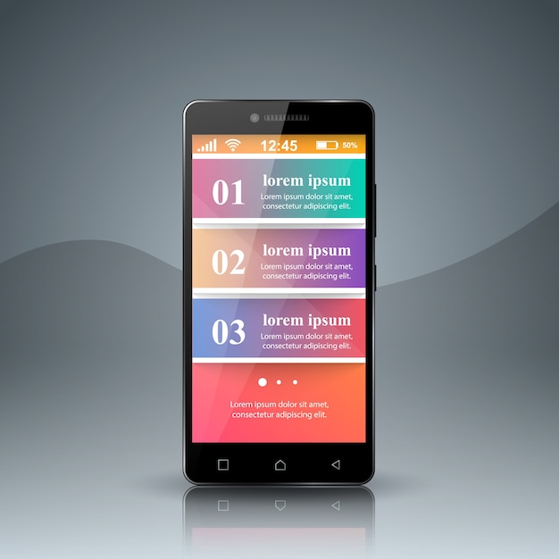 Vetor infográfico em 3d. ícone do smartphone.