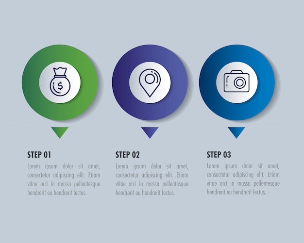 Vetor infográfico estatístico com ícones de negócios