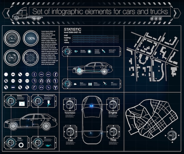 Infográfico giratório, girador de elementos do hud. interface de usuário futurista.