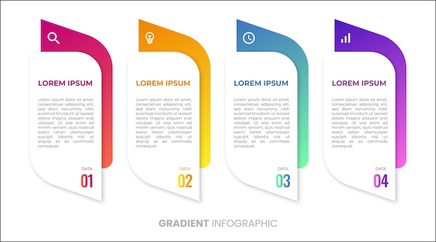 Infográfico gradiente colorido moderno