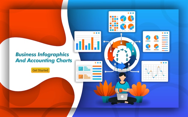 Infográfico gráficos para contabilidade, negócios e apresentações