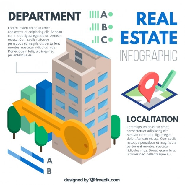 Vetor infográfico imobiliário com um apartamento