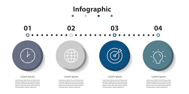 Infográfico informações passo 4, linha do tempo, mapa do mundo