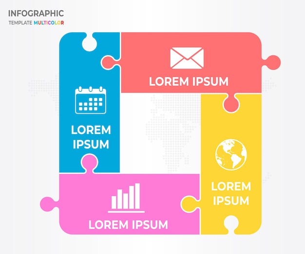 Infográfico jigsaw design 4 opções