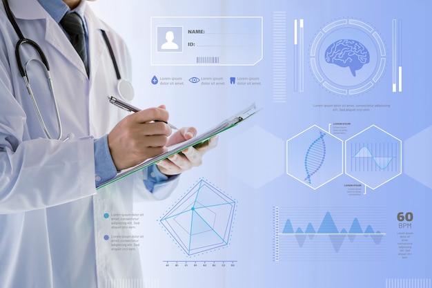 Vetor infográfico médico com foto