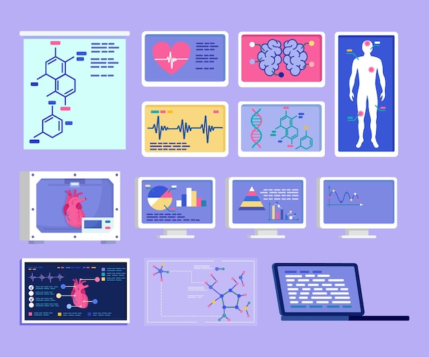 Infográfico médico com gráfico de análise de saúde definir coração humano de ilustração vetorial no gráfico medici ...