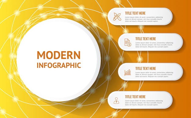 Infográfico moderno com modelo de fundo amarelo