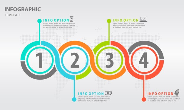 Infográfico moderno cronograma com 4 opções