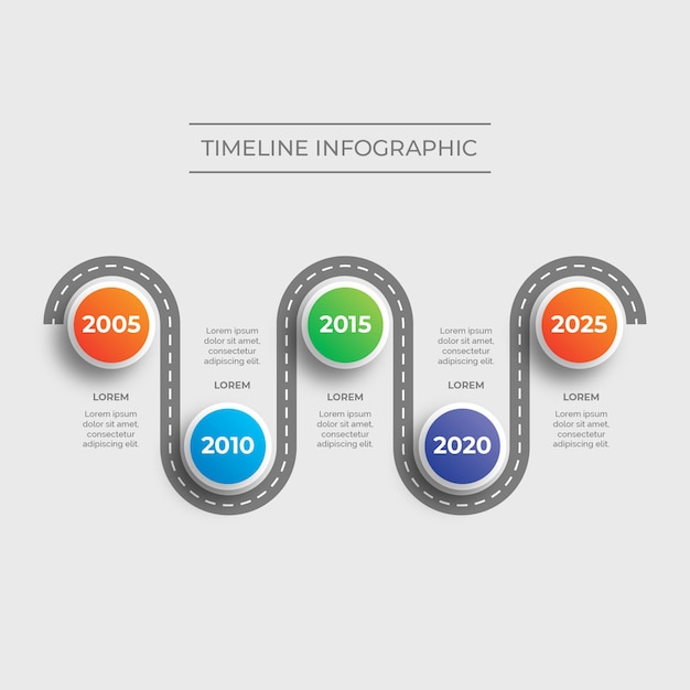 Infográfico moderno de cronograma de estradas vetor grátis