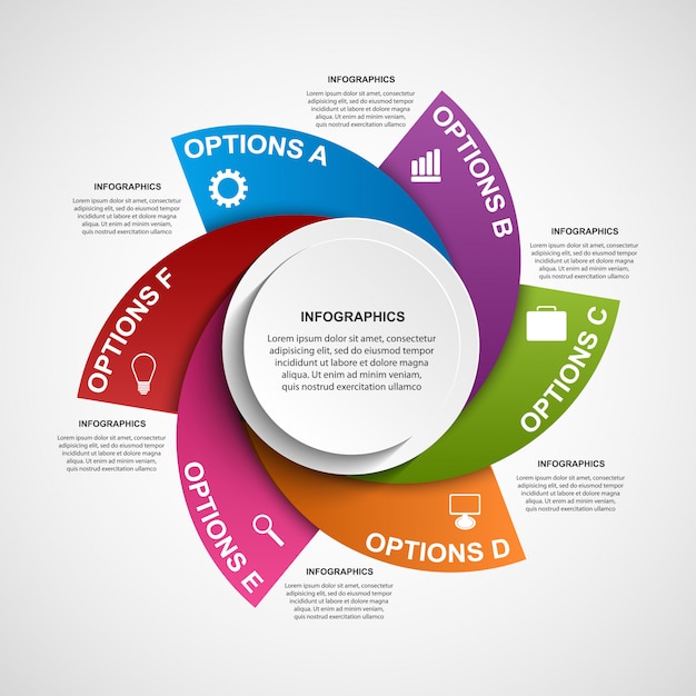 Vetor infográfico para apresentações de negócios.