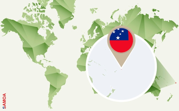 Infográfico para samoa mapa detalhado de samoa com bandeira