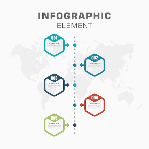 Infográfico timeline com número para estratégia de negócios
