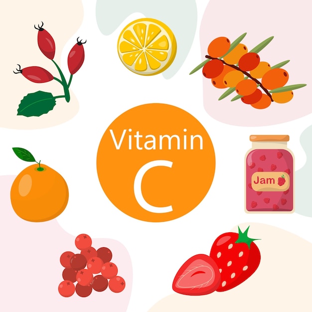 Vetor infográfico vetorial sobre vitamina c