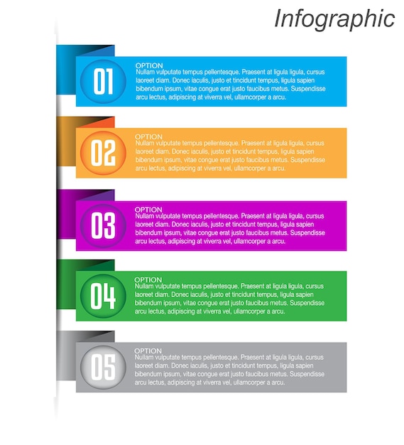 Infográficos com etapas e opções