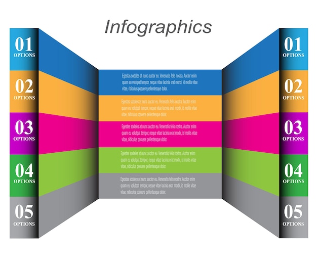 Vetor infográficos com etapas e opções